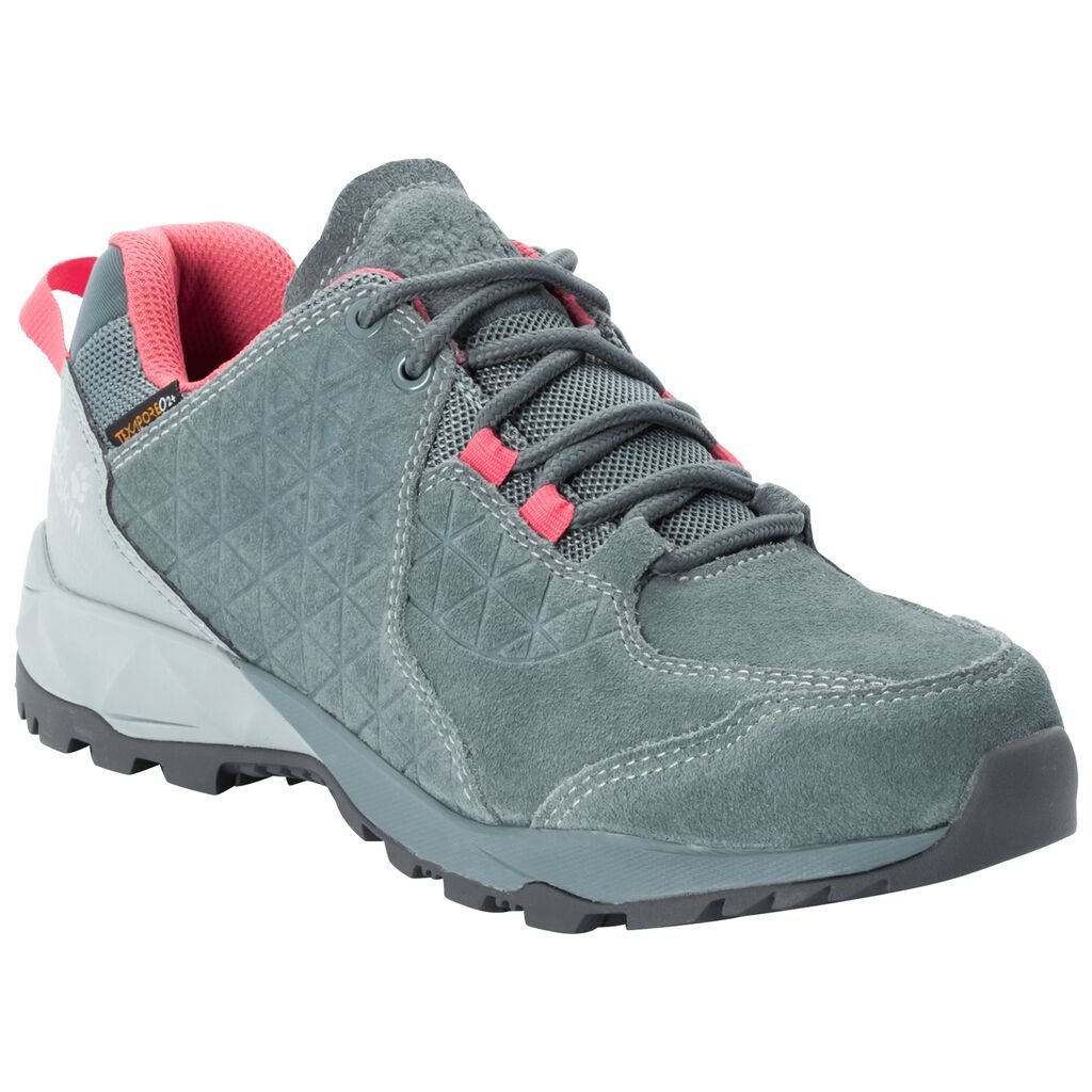 Jack Wolfskin CASCADE HIKE LT TEXAPORE LOW Női Túracipő Szürke/Rózsaszín - KIFNUM-521